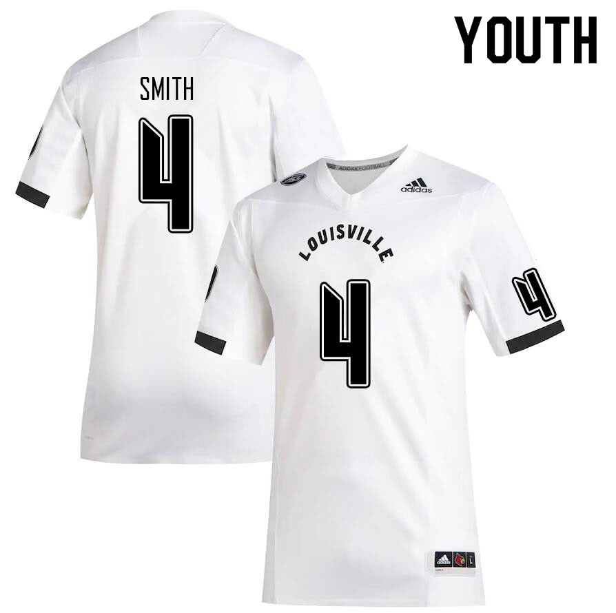 Youth #4 Braden Smith Louisville Cardinals College Football Jerseys Sale-White